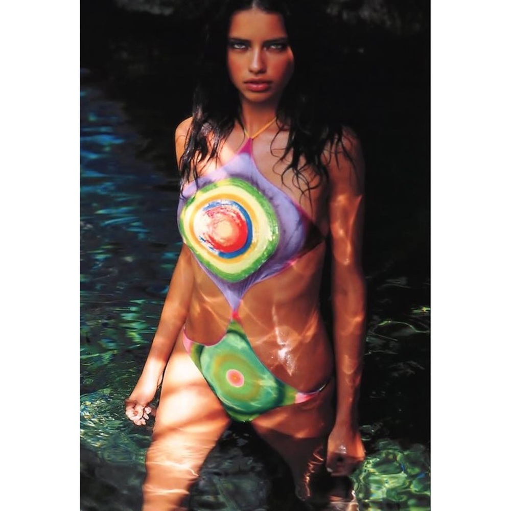 🔥SOLD🔥 Designer Pin Up Stars sequin monokini VS - Picture 1 of 11